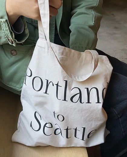 Portland to Seattle Cotton Bag